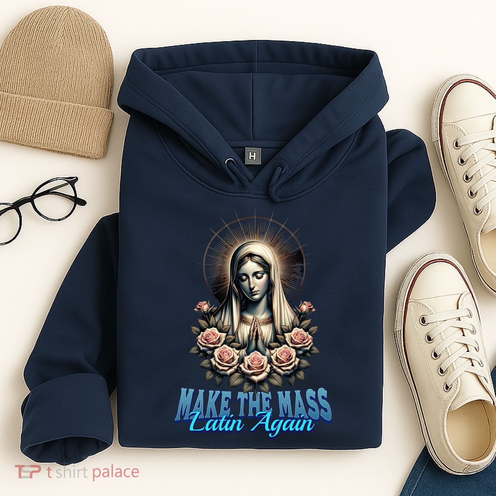 Roman Catholic Virgin Mary Make The Mass Latin Again Hoodie
