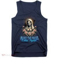 Roman Catholic Virgin Mary Make The Mass Latin Again Tank Top thumb 0