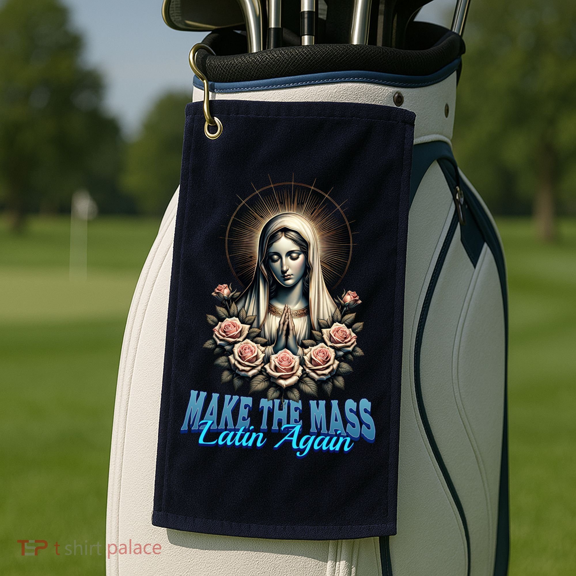 Roman Catholic Virgin Mary Make The Mass Latin Again Golf Towel