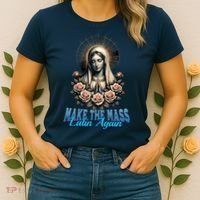 Roman Catholic Virgin Mary Make The Mass Latin Again Women's T-Shirt thumb 2