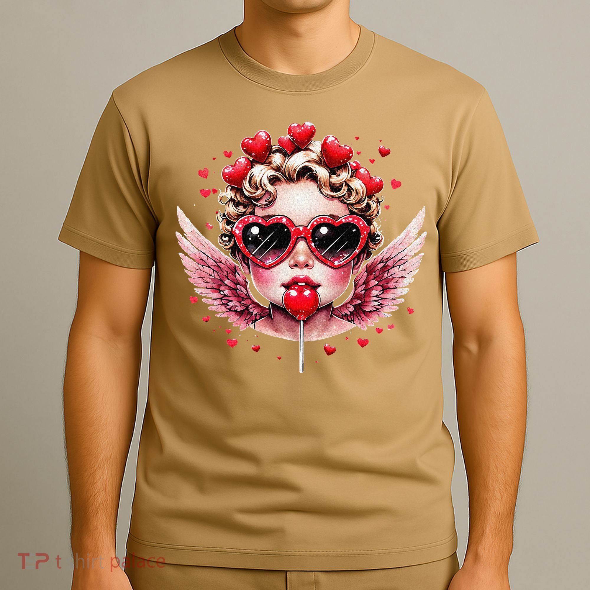 Retro Cupid Valentine Day Cute Vintage Cupid Blowing Bubble T-Shirt