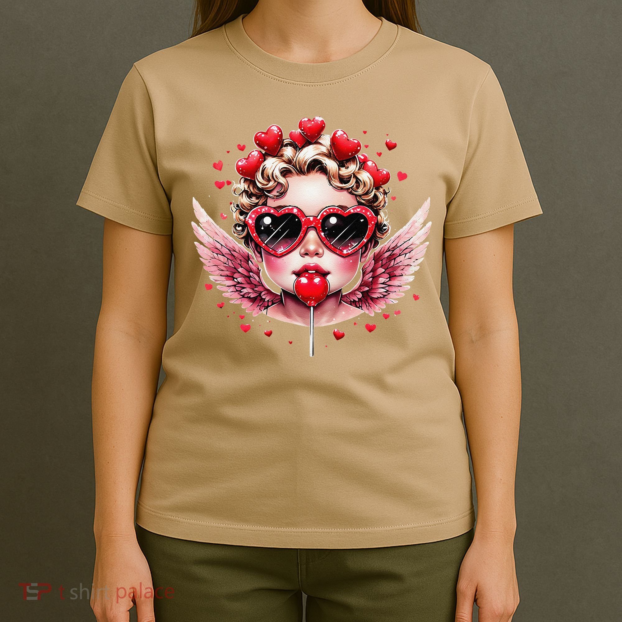 Retro Cupid Valentine Day Cute Vintage Cupid Blowing Bubble T-Shirt