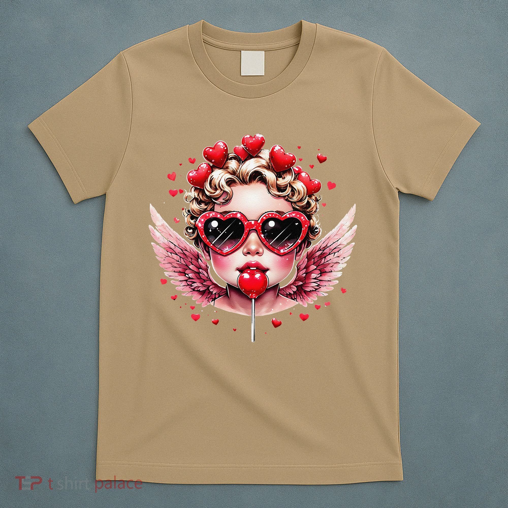 Retro Cupid Valentine Day Cute Vintage Cupid Blowing Bubble T-Shirt