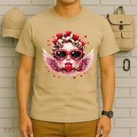 Retro Cupid Valentine Day Cute Vintage Cupid Blowing Bubble T-Shirt thumb 6