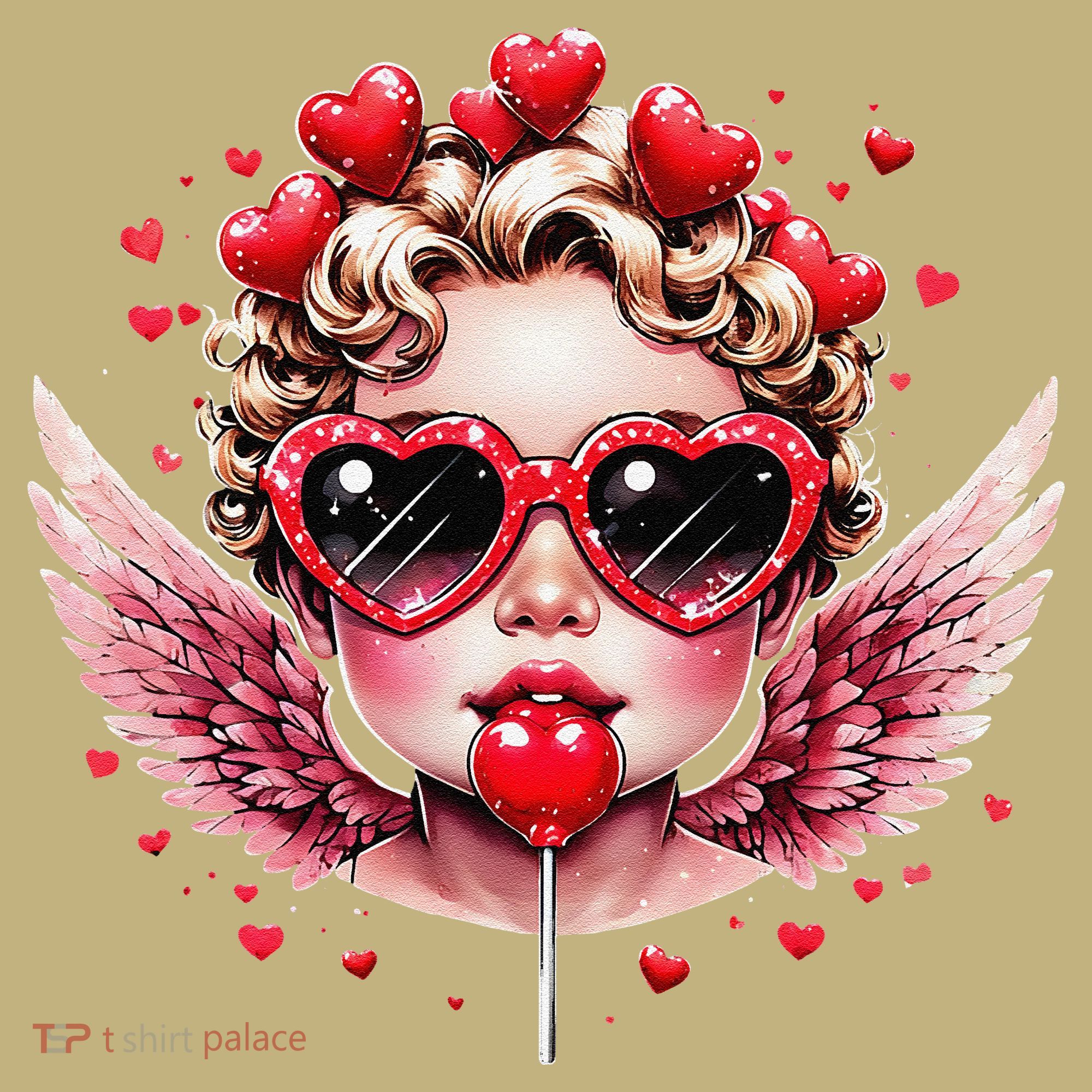 Retro Cupid Valentine Day Cute Vintage Cupid Blowing Bubble T-Shirt