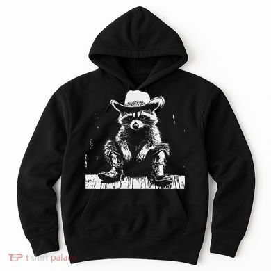 Raccoon Cowboy Western Hoodie