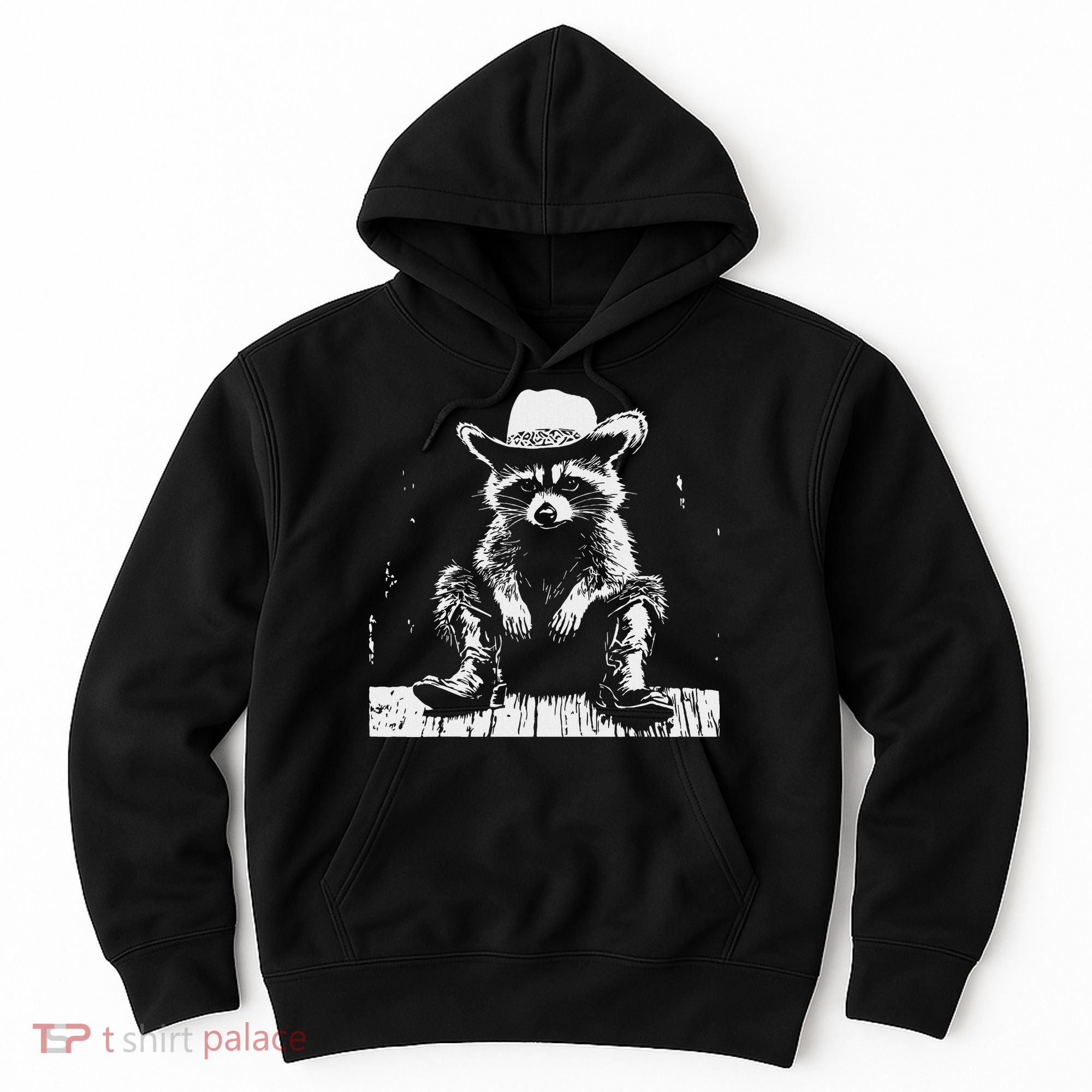 Raccoon Cowboy Western Hoodie