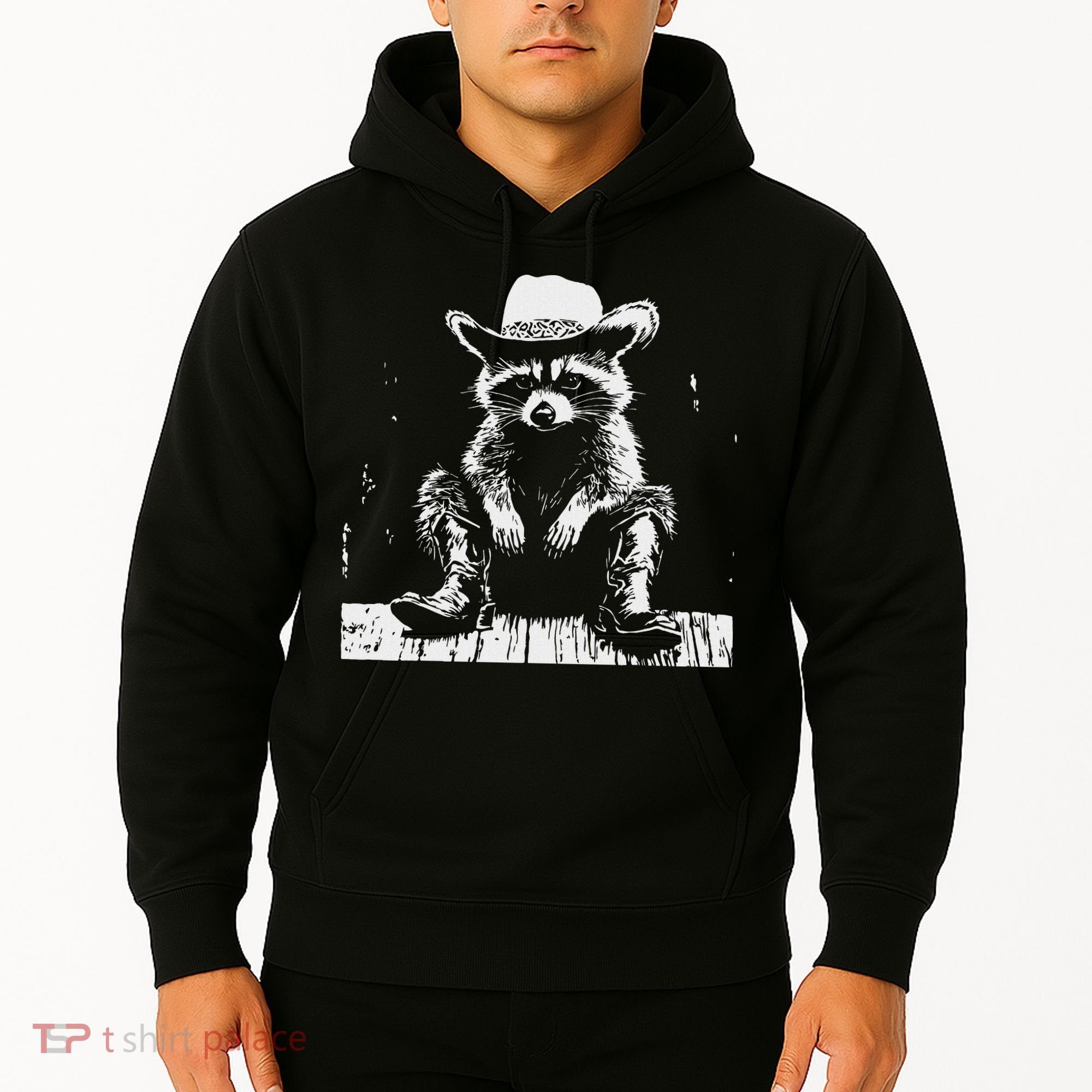 Raccoon Cowboy Western Hoodie