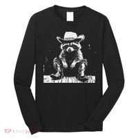 Raccoon Cowboy Western Long Sleeve Shirt thumb 0