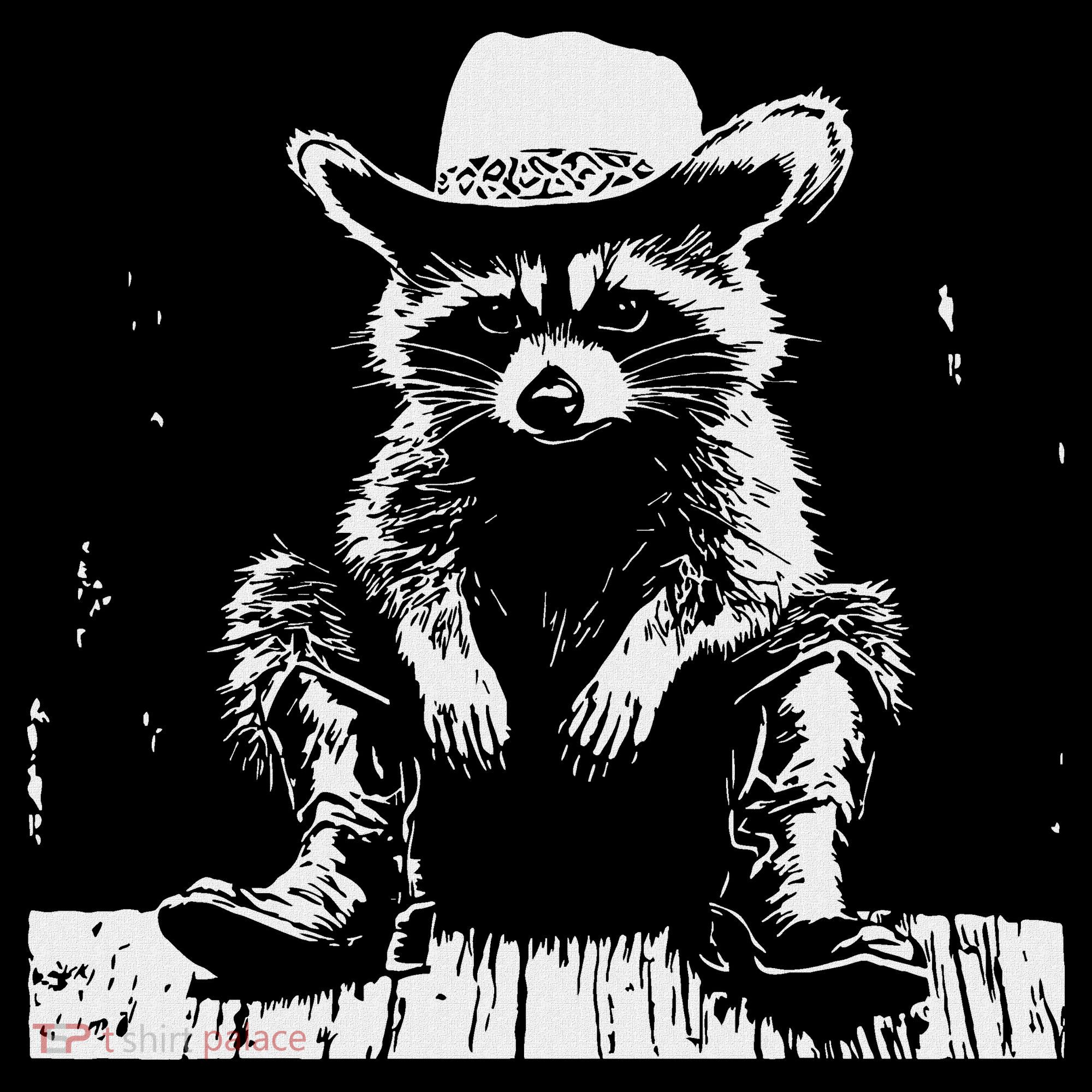 Raccoon Cowboy Western Long Sleeve Shirt