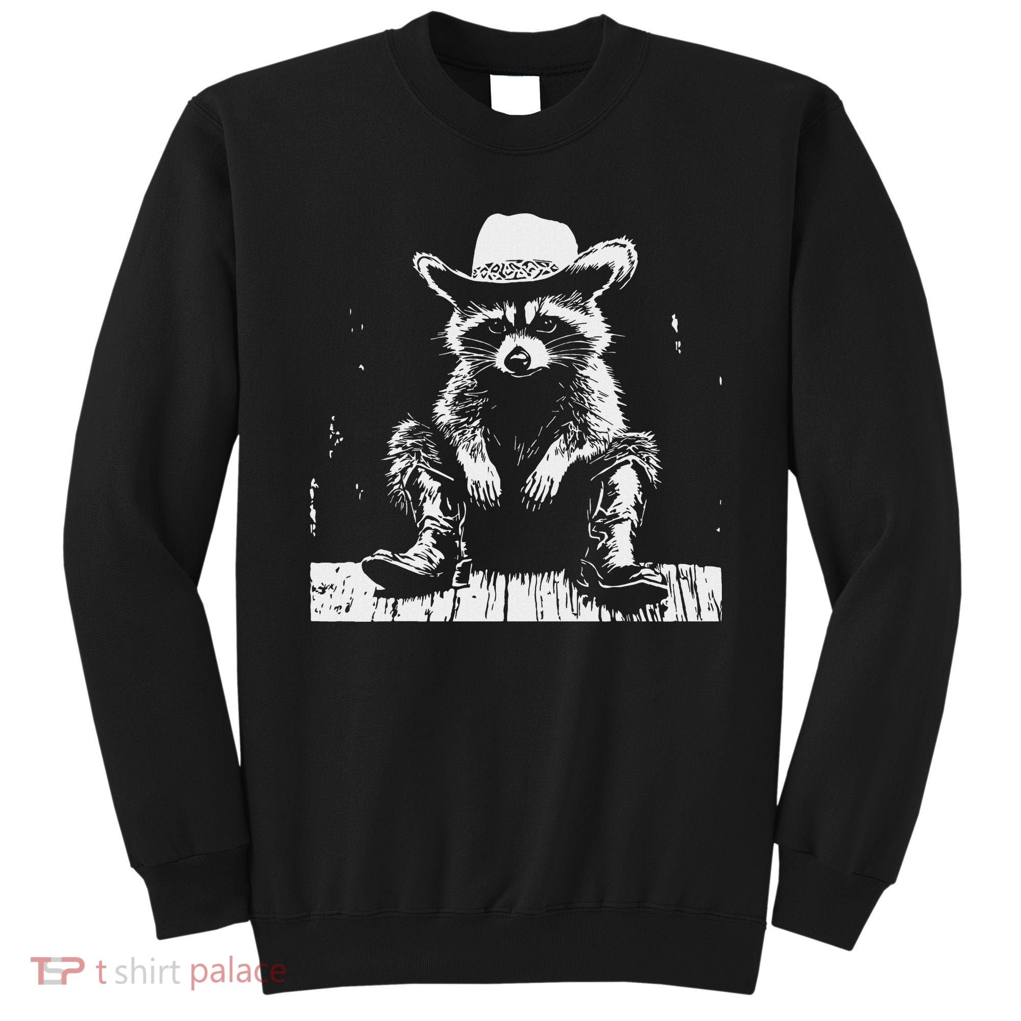 Raccoon Cowboy Western Sweatshirt
