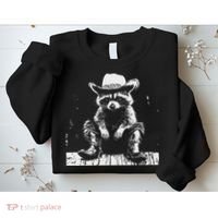 Raccoon Cowboy Western Sweatshirt thumb 2