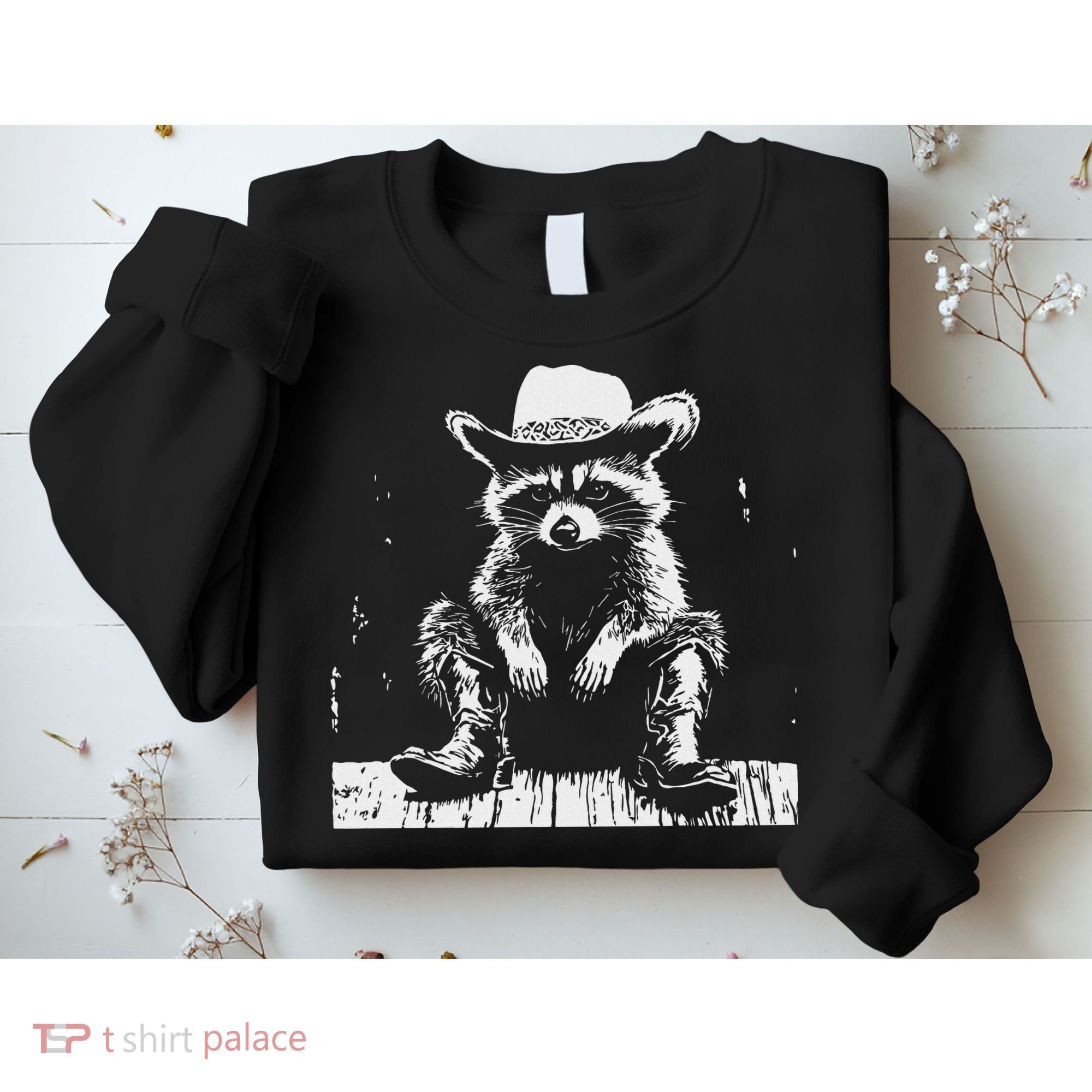 Raccoon Cowboy Western Sweatshirt
