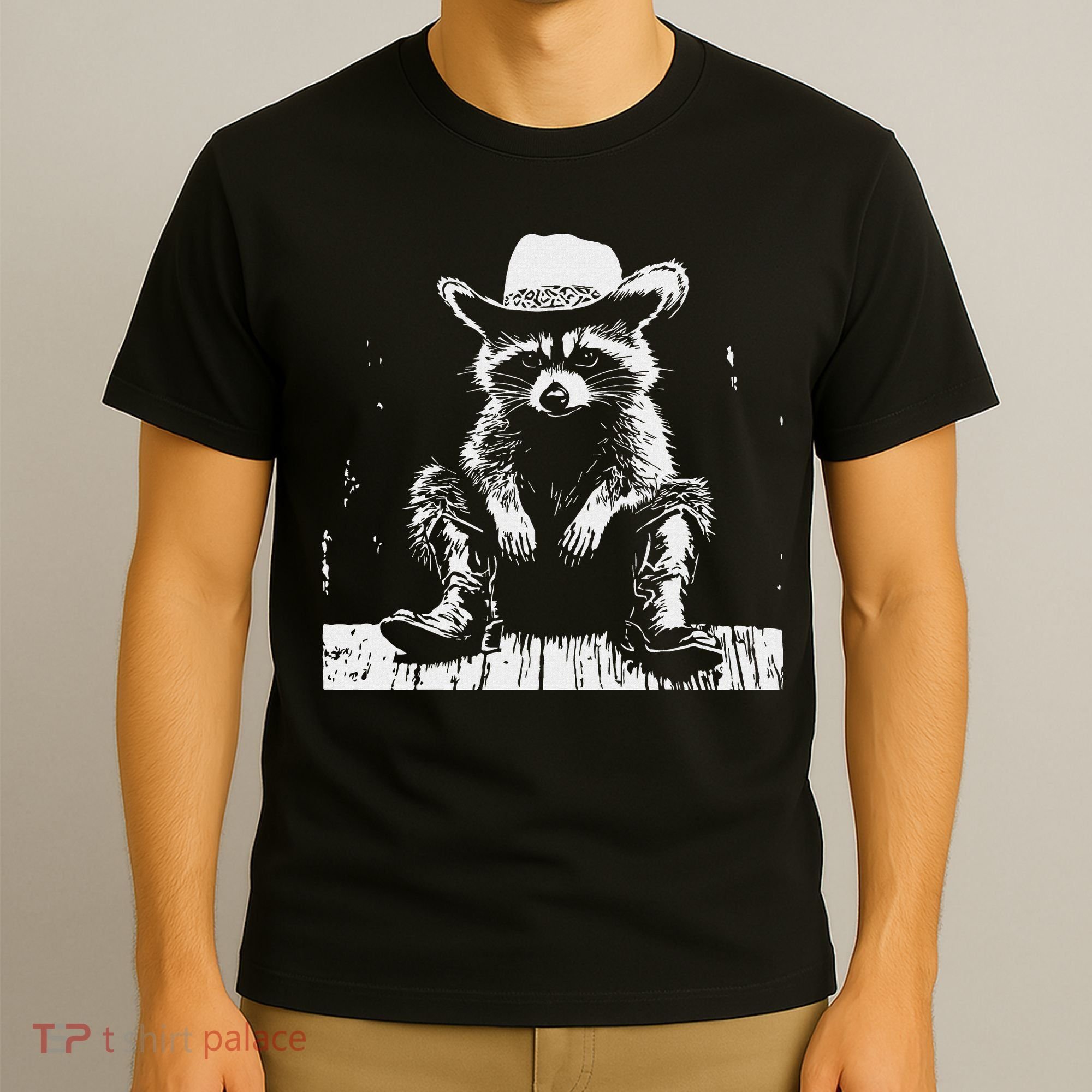 Raccoon Cowboy Western T-Shirt