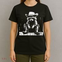 Raccoon Cowboy Western T-Shirt thumb 4