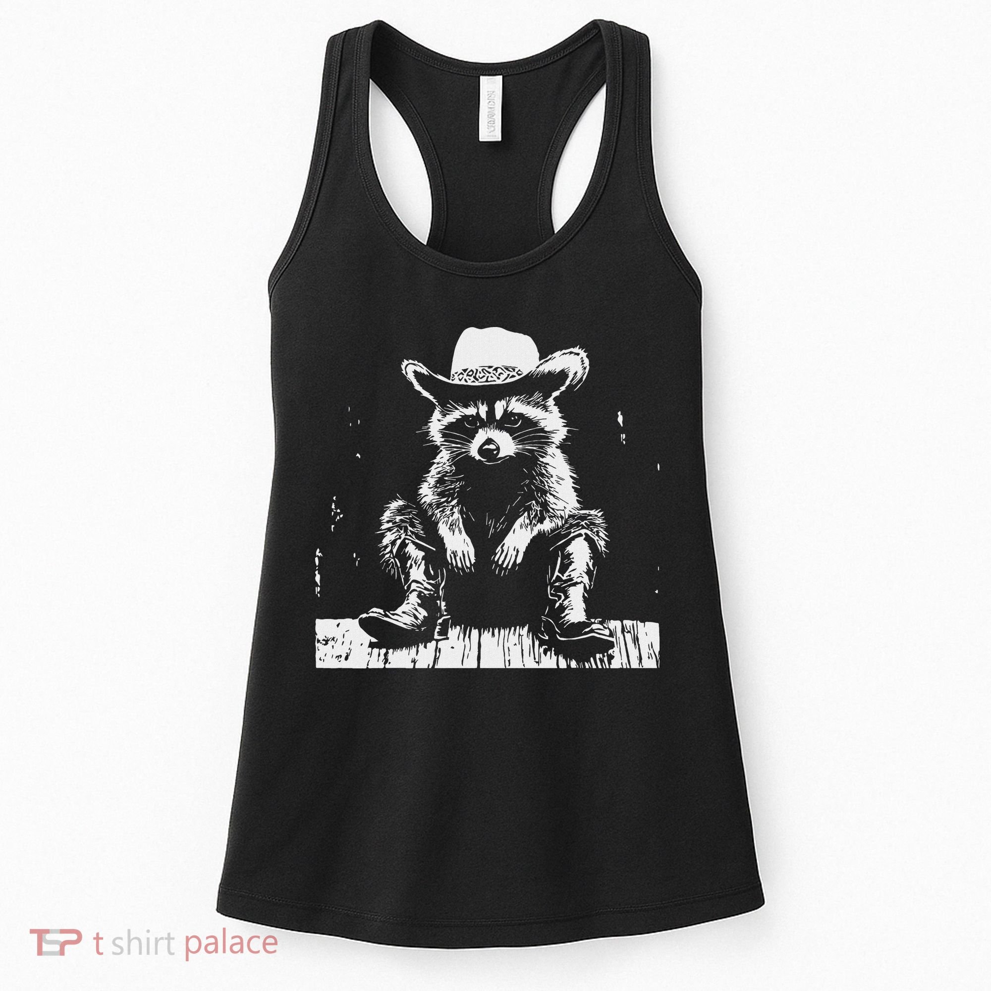 Raccoon Cowboy Western Women's Tank Top