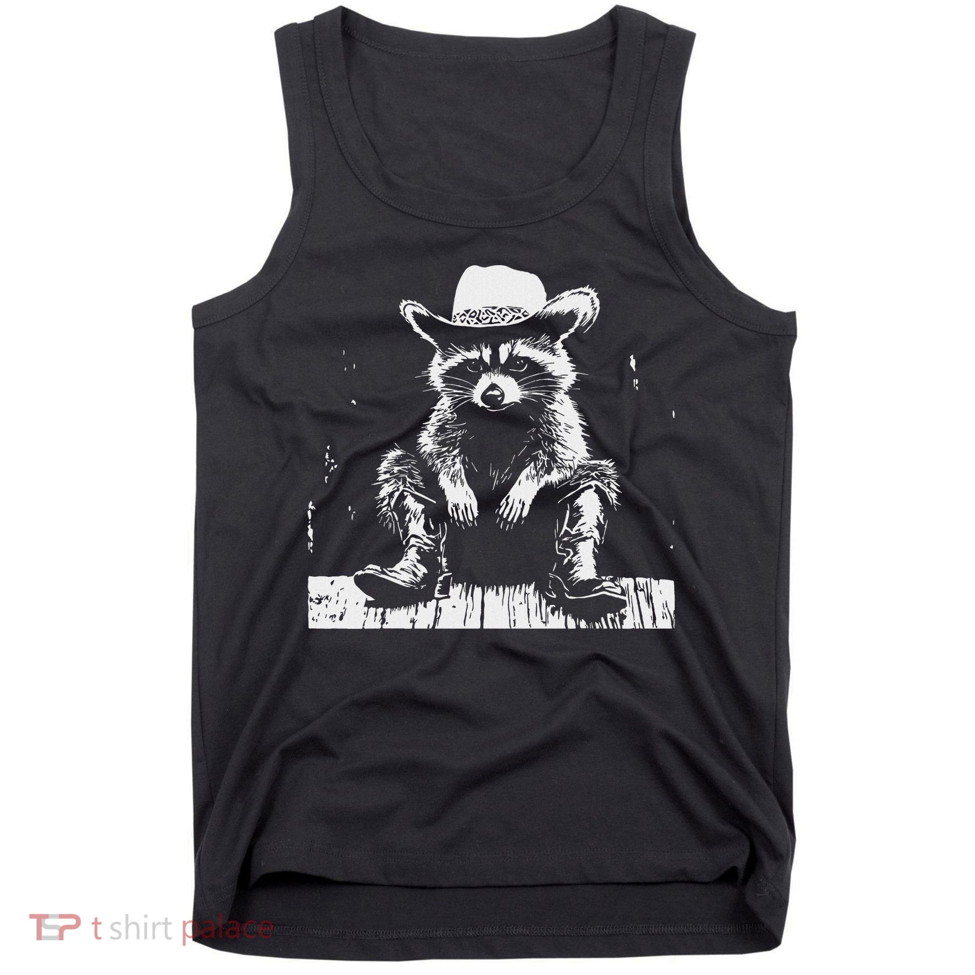 Raccoon Cowboy Western Tank Top