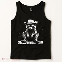 Raccoon Cowboy Western Tank Top thumb 2