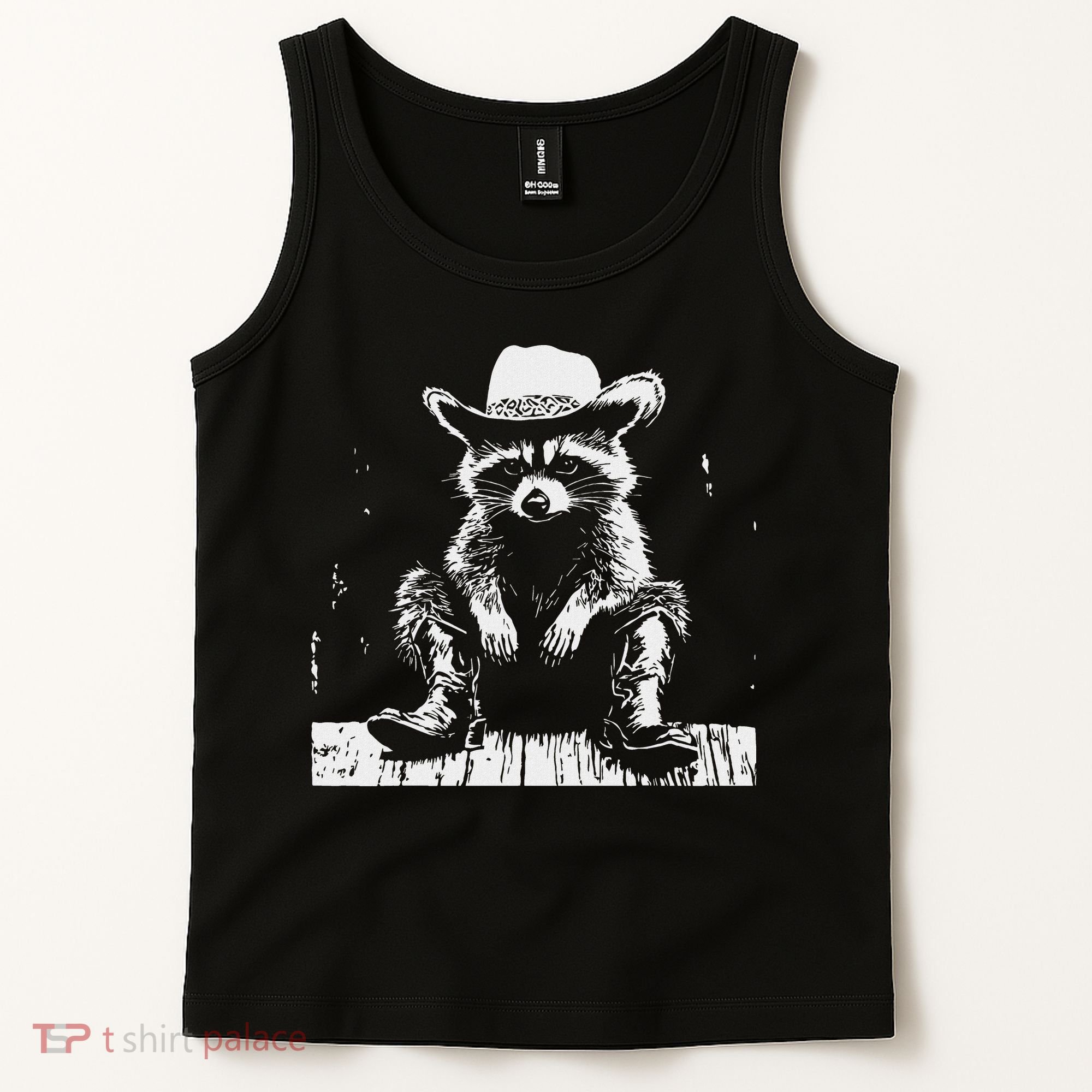 Raccoon Cowboy Western Tank Top