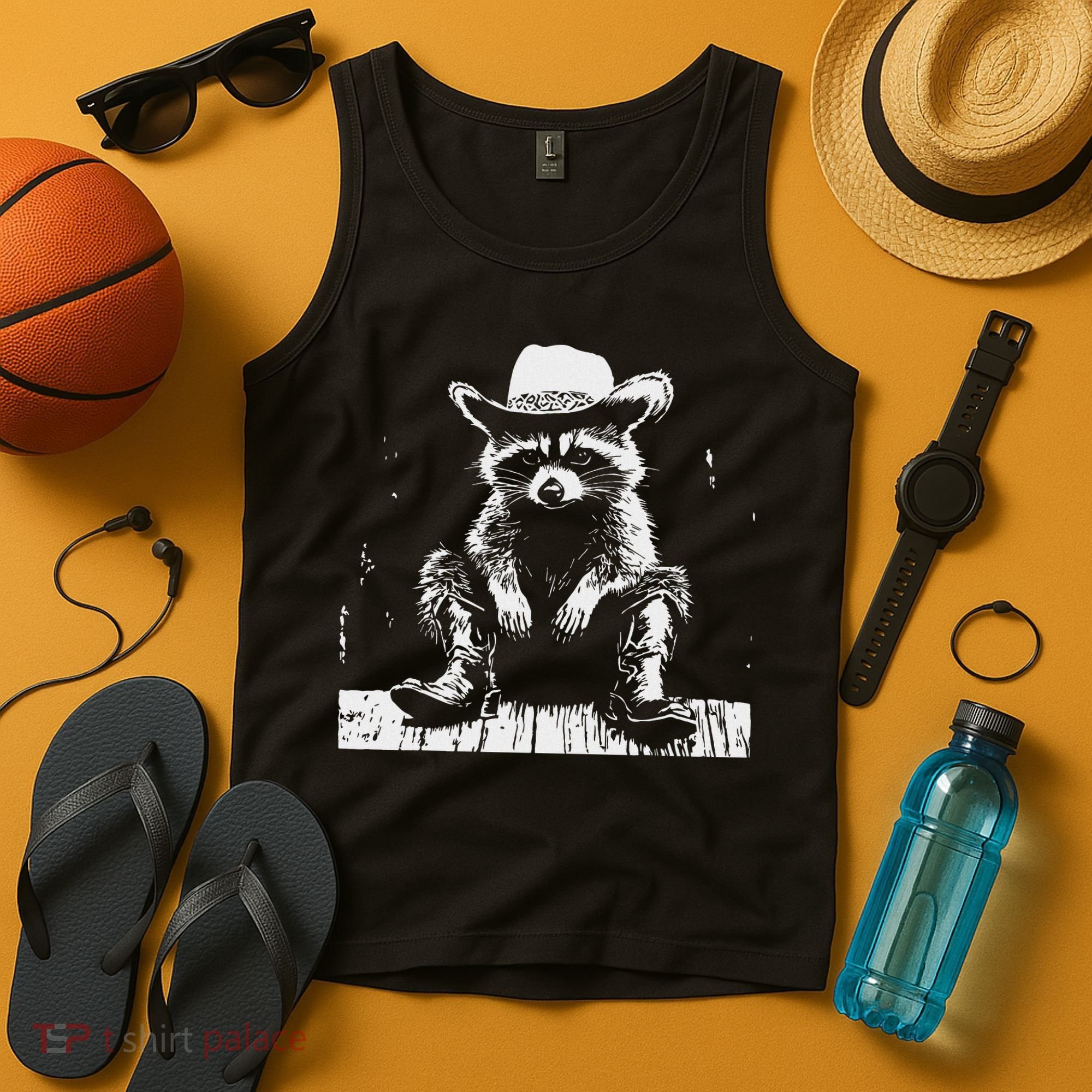 Raccoon Cowboy Western Tank Top
