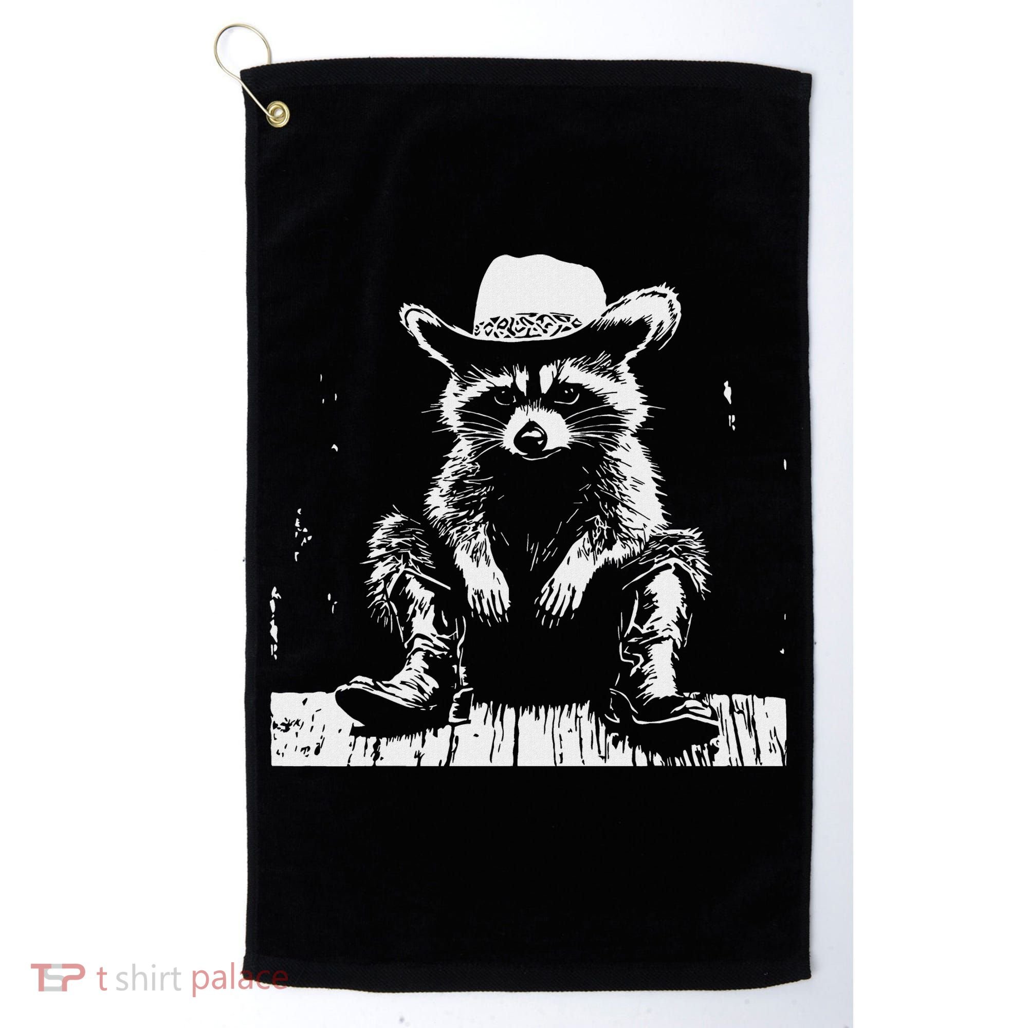 Raccoon Cowboy Western Golf Towel