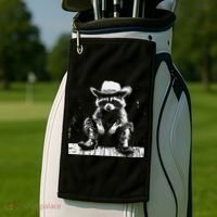 Raccoon Cowboy Western Golf Towel thumb 2
