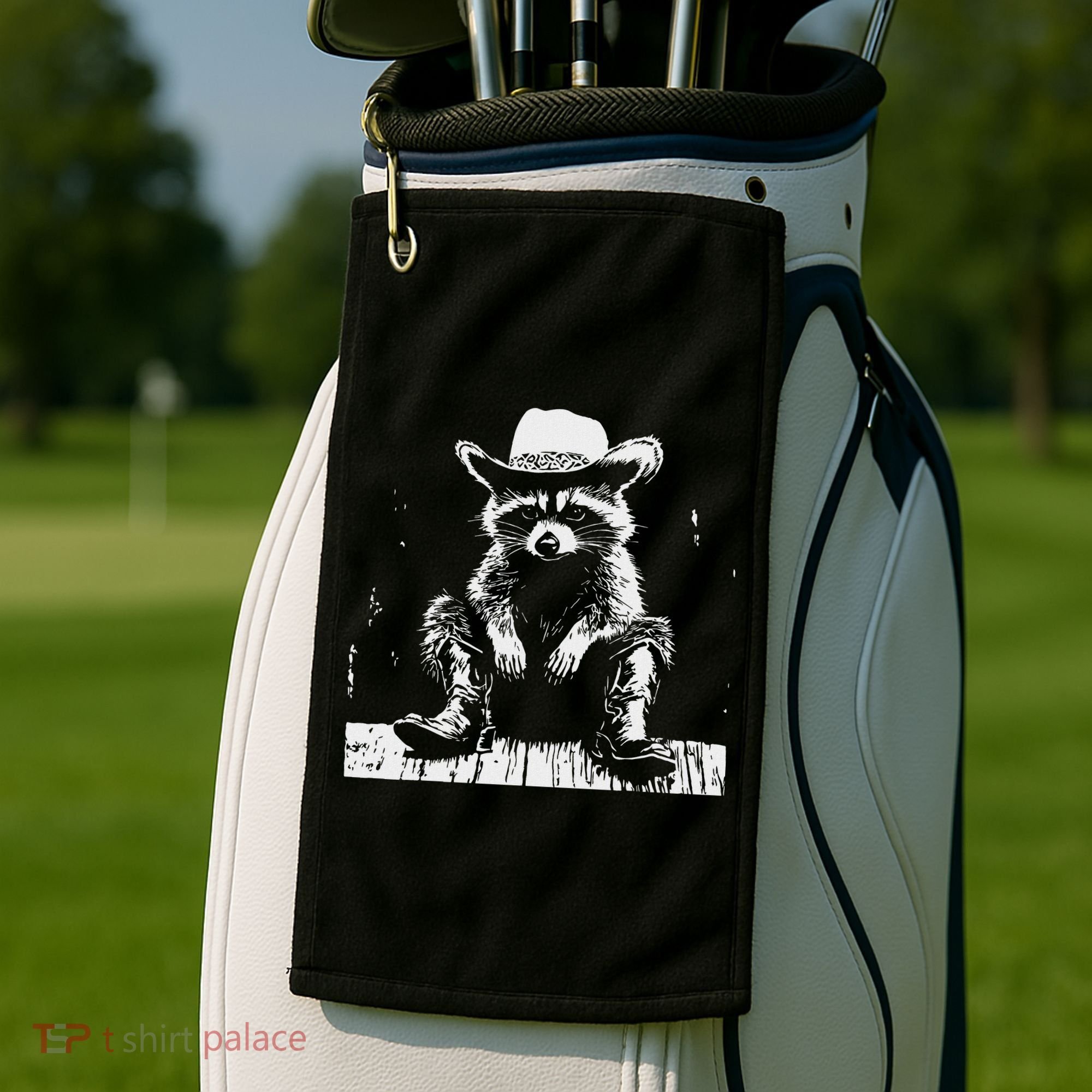 Raccoon Cowboy Western Golf Towel