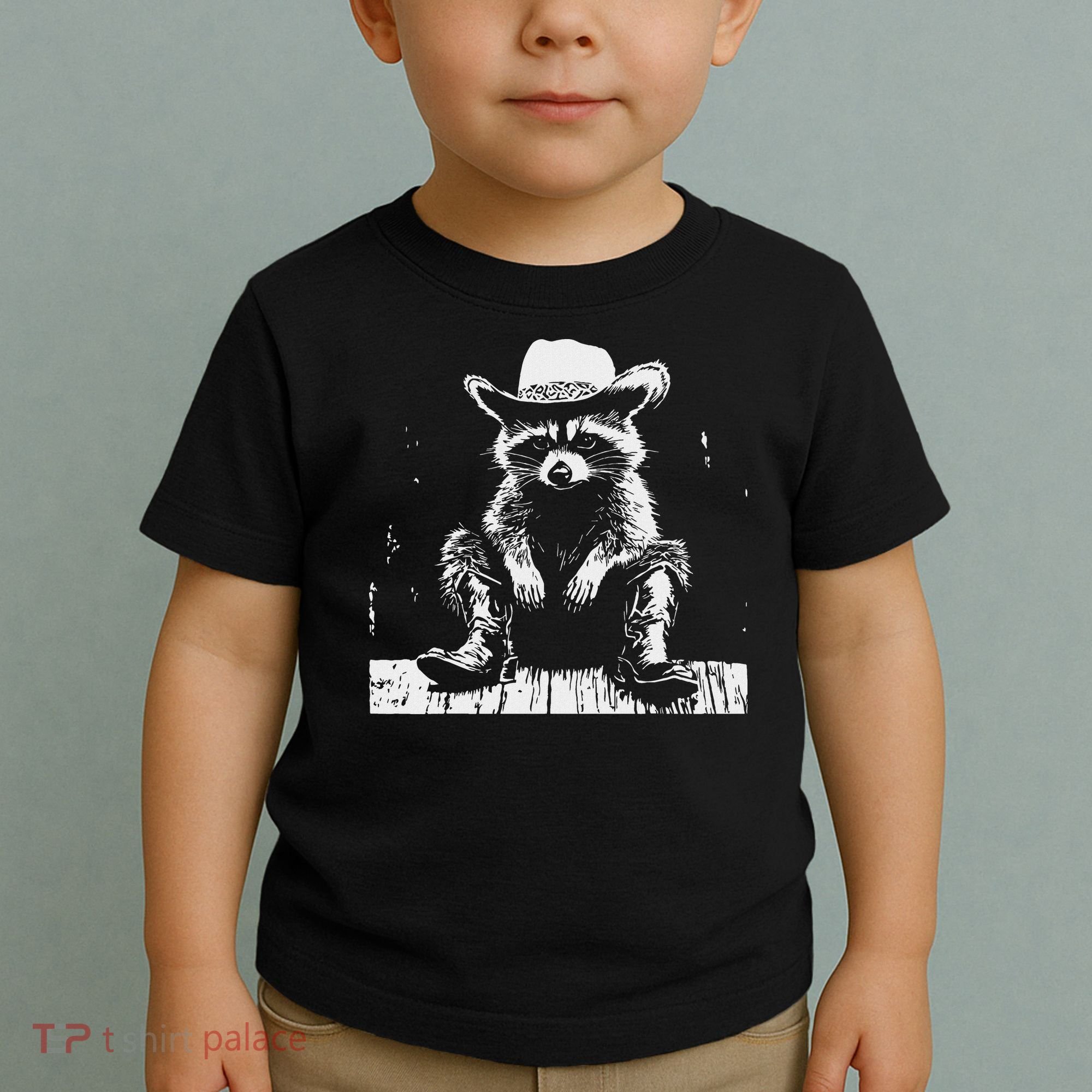 Raccoon Cowboy Western Toddler T-Shirt
