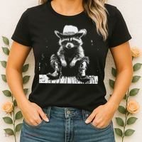 Raccoon Cowboy Western Women's T-Shirt thumb 2