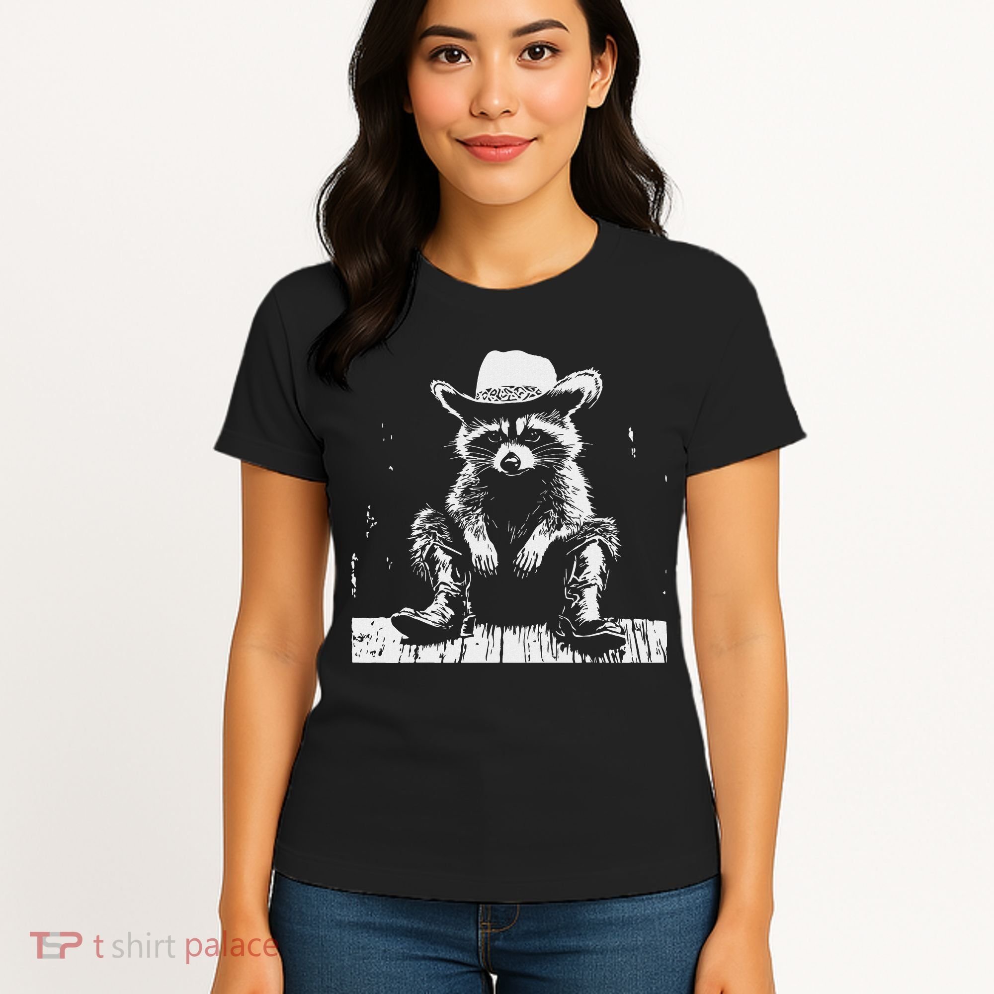 Raccoon Cowboy Western Women's T-Shirt