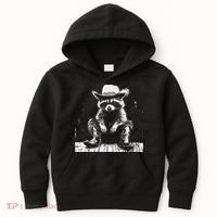 Raccoon Cowboy Western Kids Hoodie thumb 0