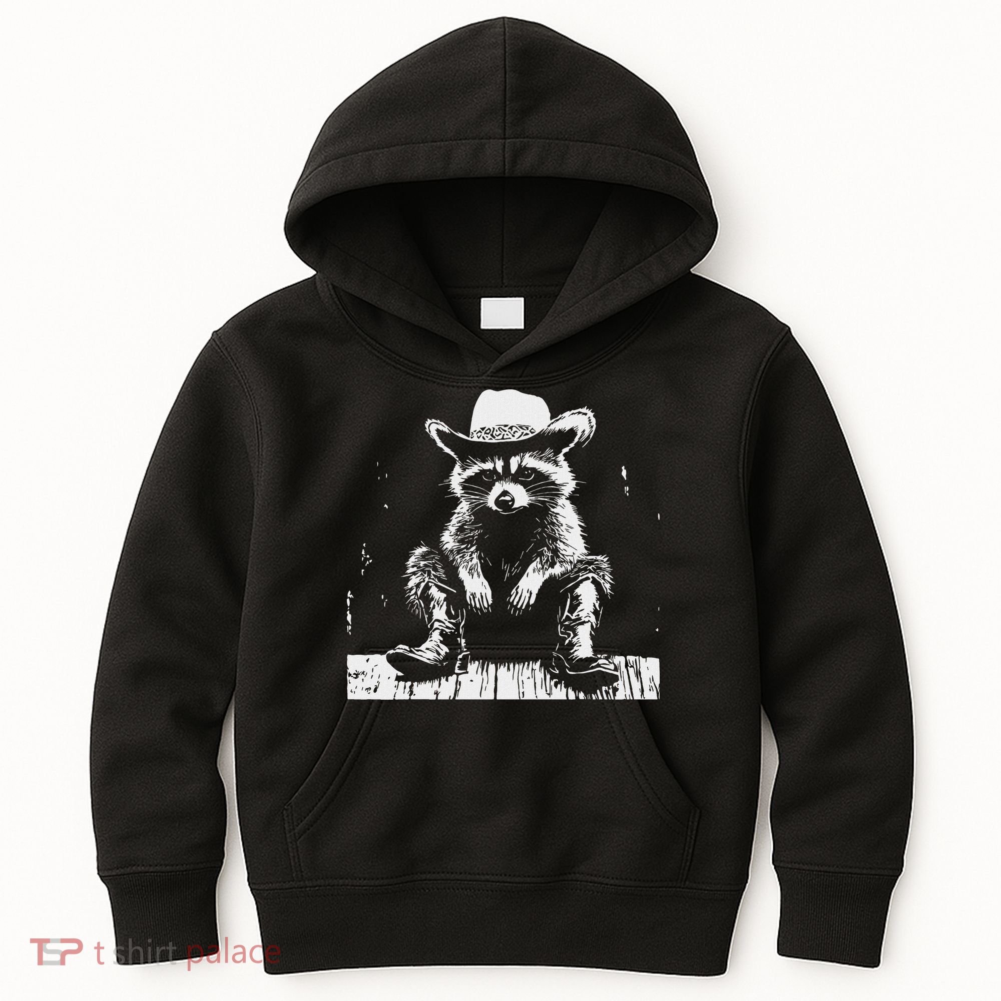 Raccoon Cowboy Western Kids Hoodie
