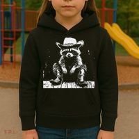 Raccoon Cowboy Western Kids Hoodie thumb 3