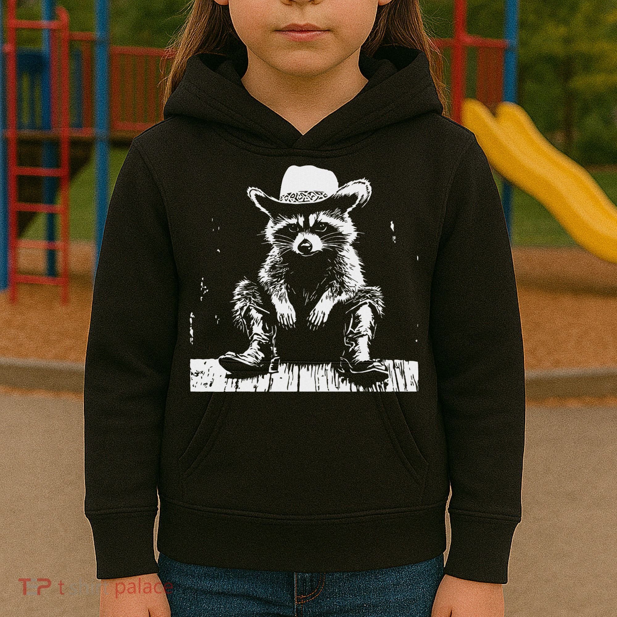 Raccoon Cowboy Western Kids Hoodie