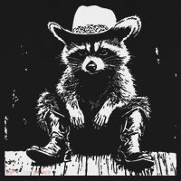 Raccoon Cowboy Western Kids Hoodie thumb 5