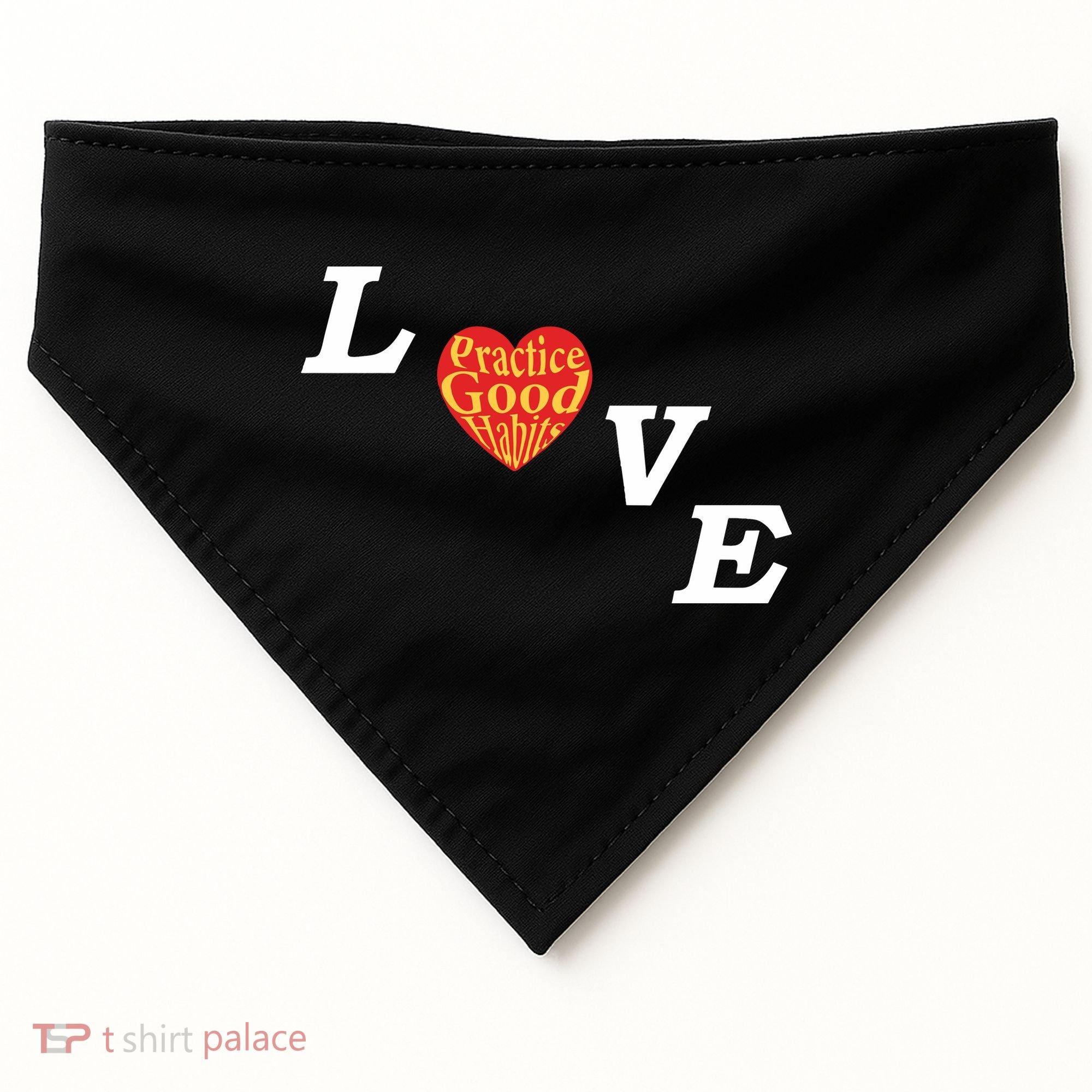 Ryan Clark Wearing Love Practice Good Habits USA-Made Doggie Bandana