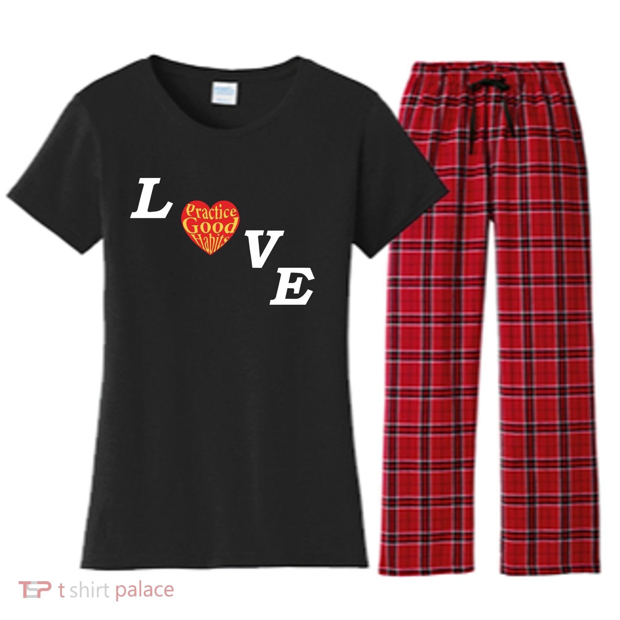 Ryan Clark Wearing Love Practice Good Habits Women's Flannel Pajama Set