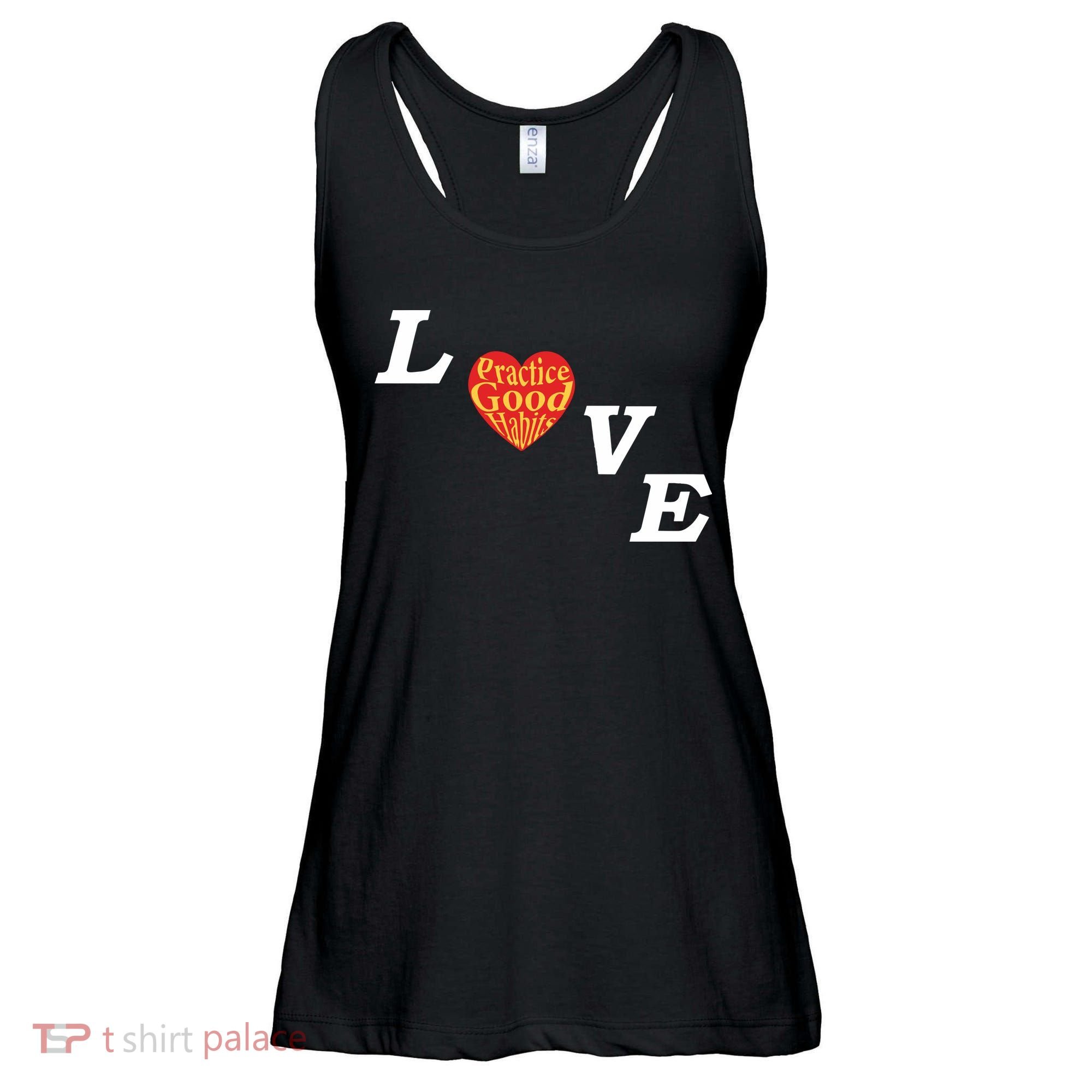 Ryan Clark Wearing Love Practice Good Habits Ladies Essential Flowy Tank