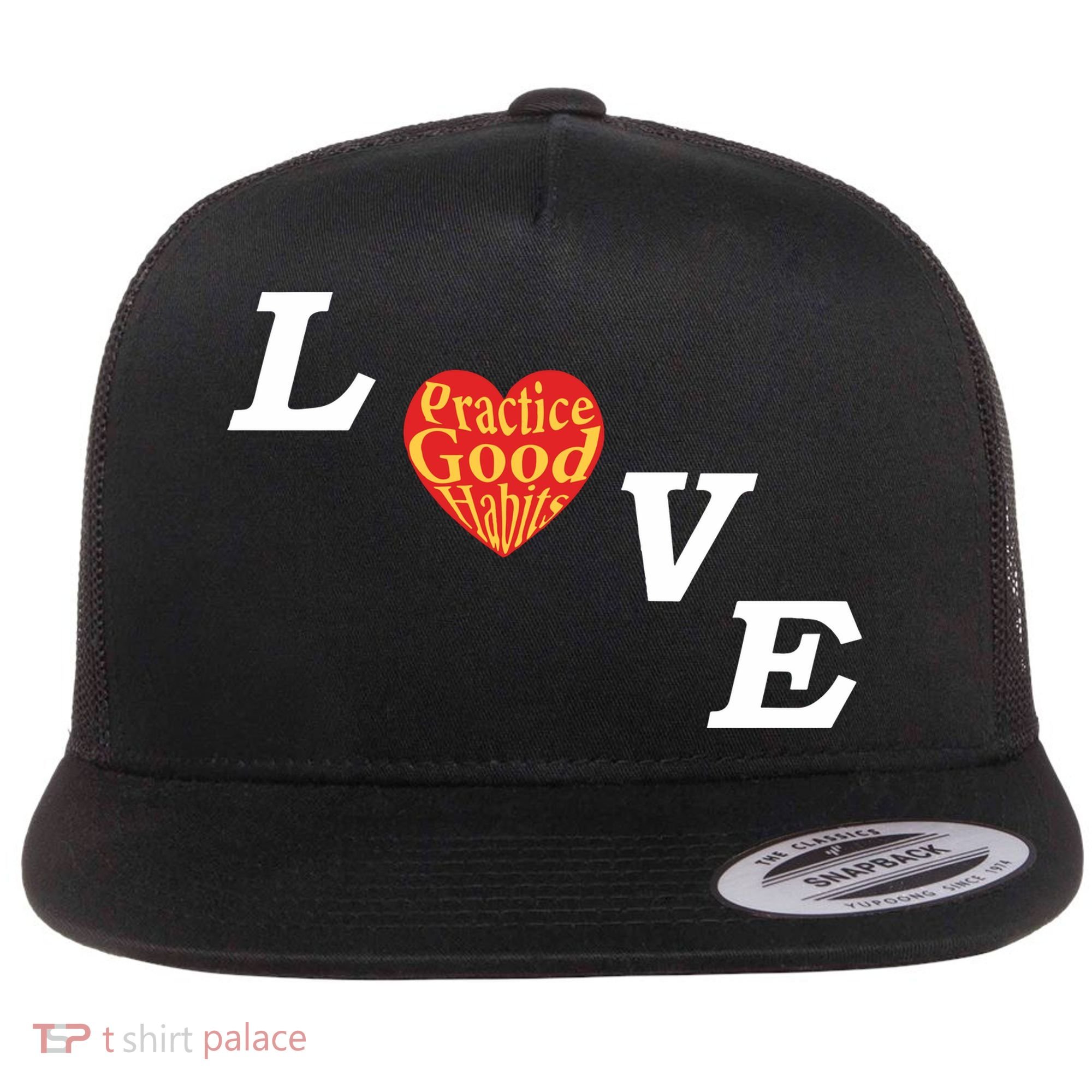 Ryan Clark Wearing Love Practice Good Habits Flat Bill Trucker Hat