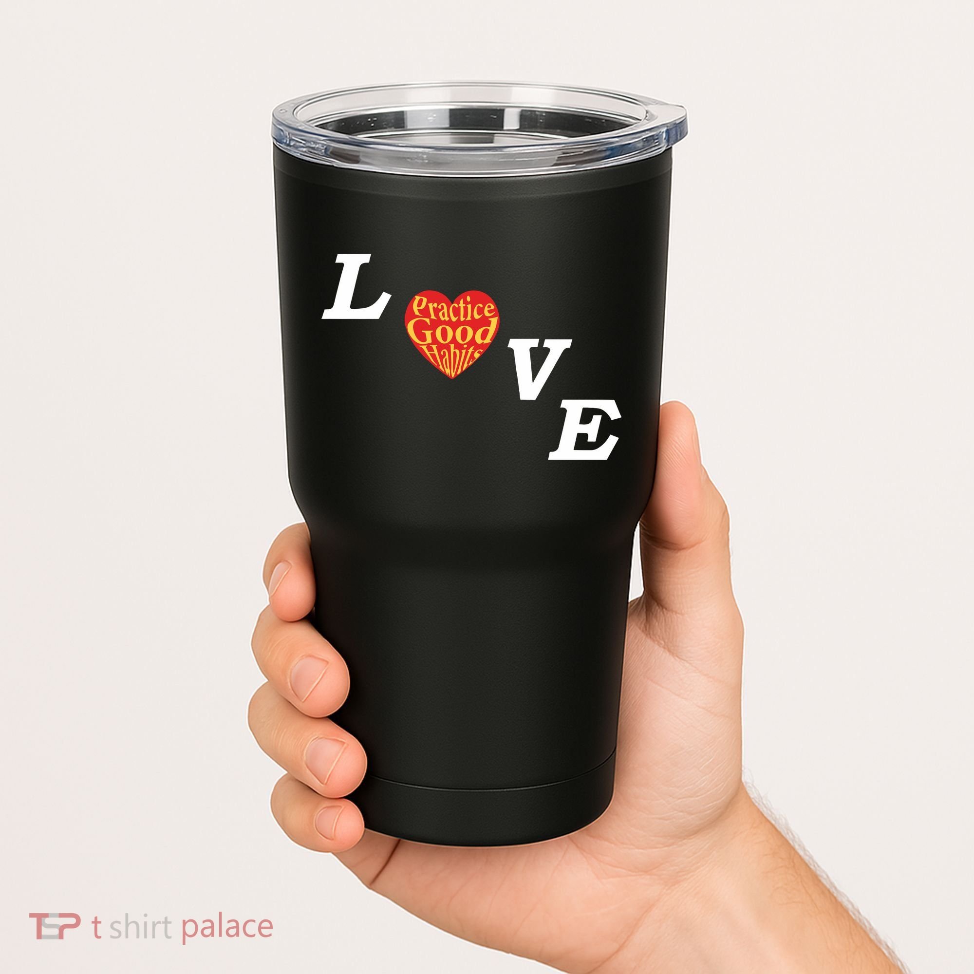 Ryan Clark Wearing Love Practice Good Habits Tumbler