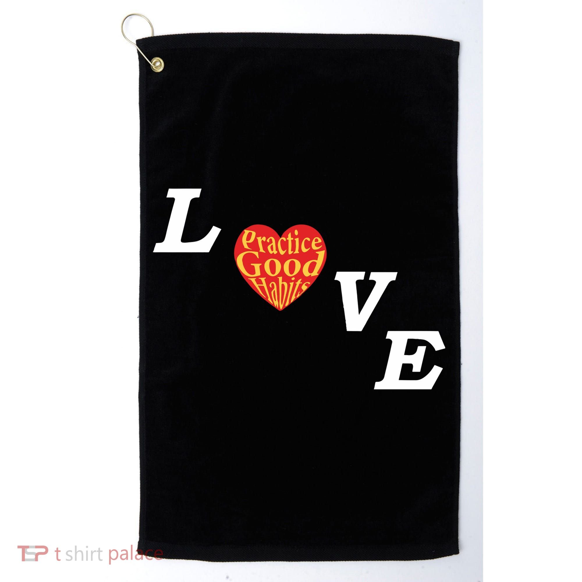Ryan Clark Wearing Love Practice Good Habits Golf Towel