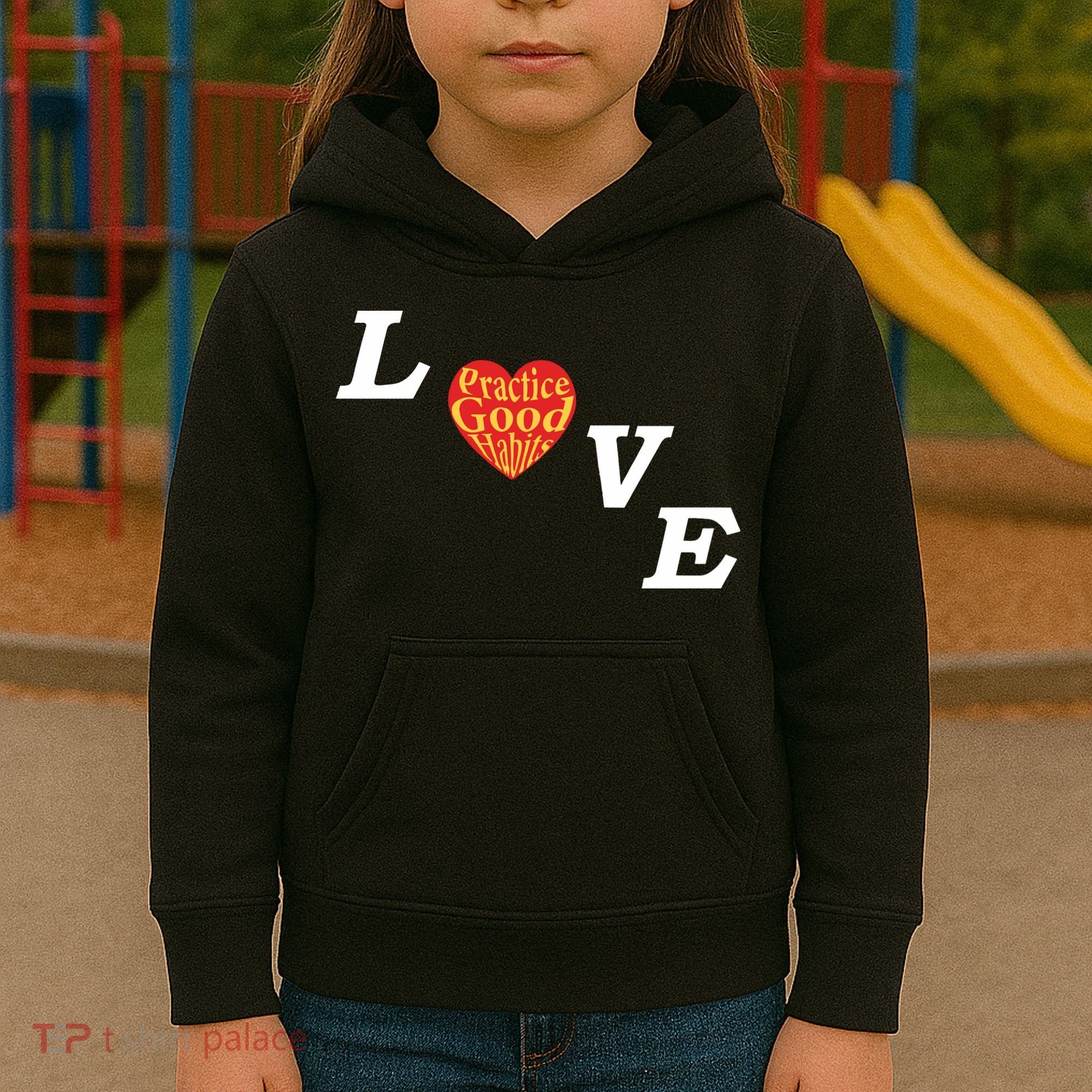 Ryan Clark Wearing Love Practice Good Habits Kids Hoodie