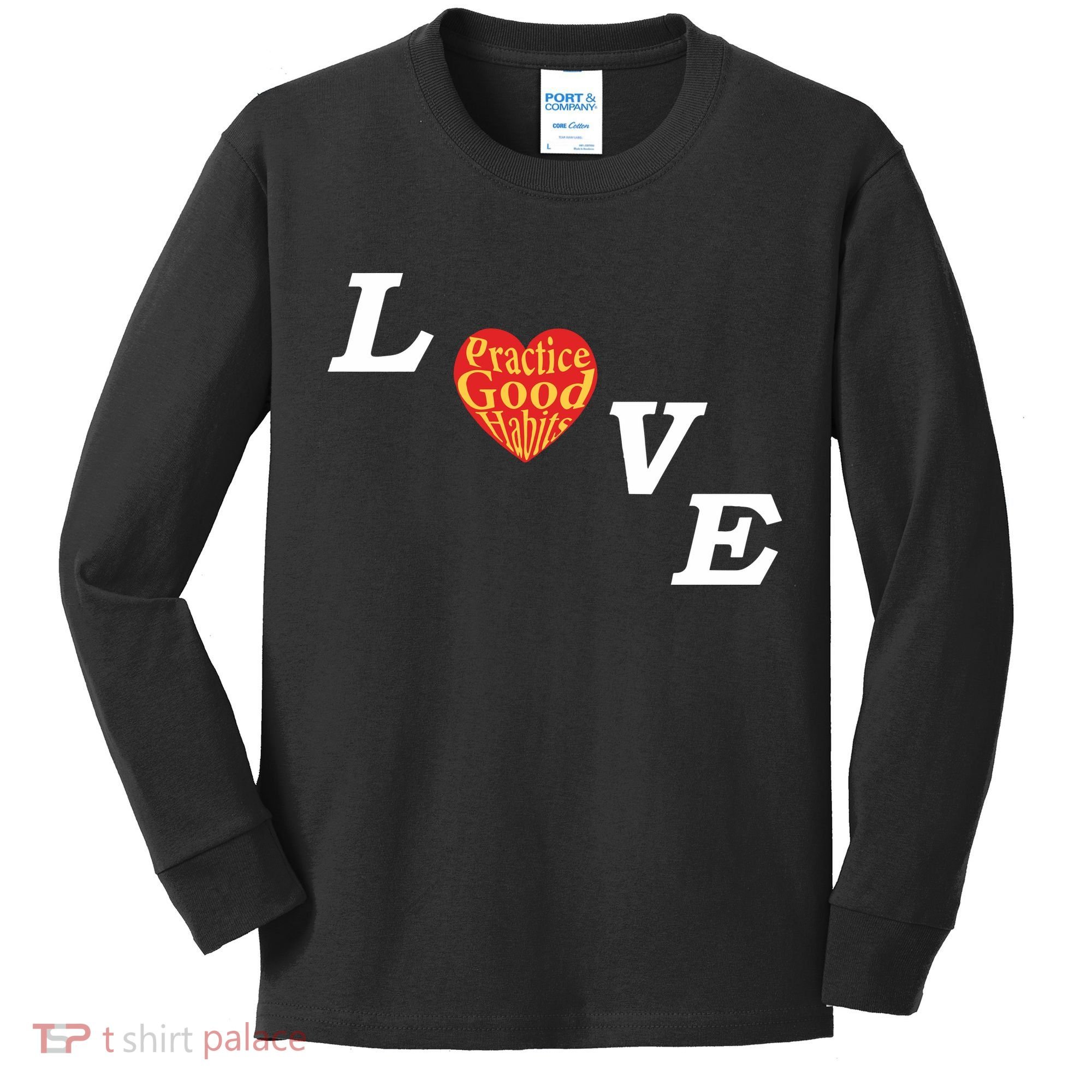 Ryan Clark Wearing Love Practice Good Habits Kids Long Sleeve Shirt