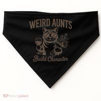 Retro Cat Weird Aunt Builds Character Funny Aunt Mothers USA-Made Doggie Bandana thumb 0