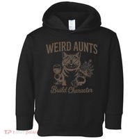 Retro Cat Weird Aunt Builds Character Funny Aunt Mothers Toddler Hoodie thumb 0