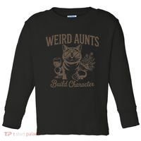 Retro Cat Weird Aunt Builds Character Funny Aunt Mothers Toddler Long Sleeve Shirt thumb 0