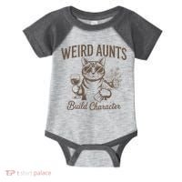 Retro Cat Weird Aunt Builds Character Funny Aunt Mothers Infant Baby Jersey Bodysuit thumb 0