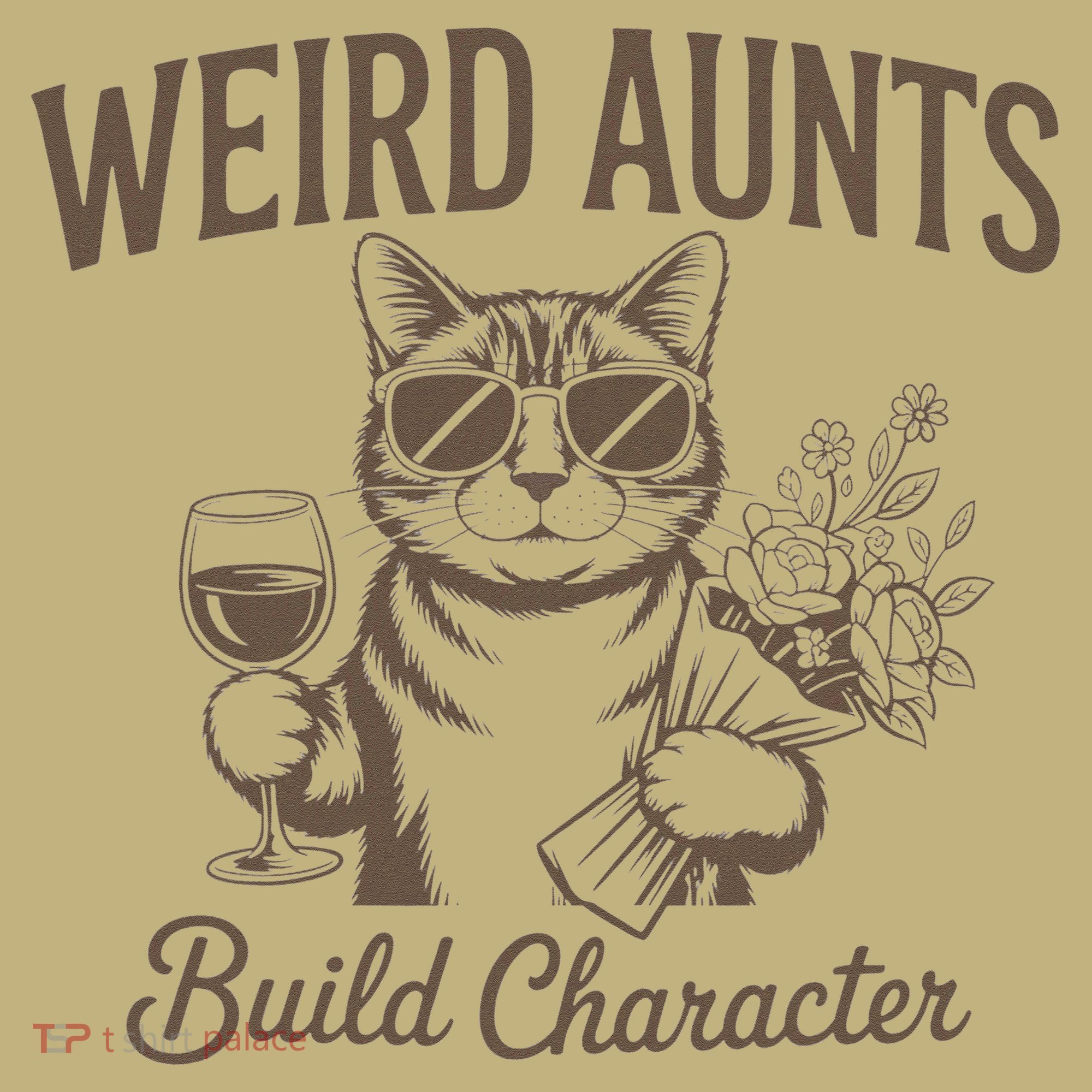 Retro Cat Weird Aunt Builds Character Funny Aunt Mothers Hoodie