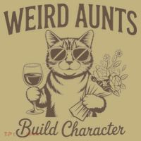 Retro Cat Weird Aunt Builds Character Funny Aunt Mothers Polo thumb 2