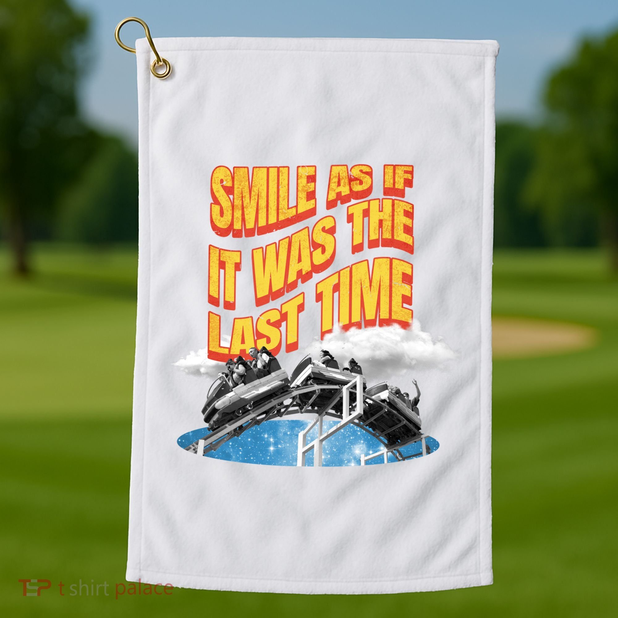Roller Coaster Wagons In The Sky Golf Towel